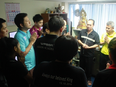 คุณศักดา รัตนสุบรรณ ได้กล่าวขอบคุณทุกคนและให้กำลังใจนักกีฬา